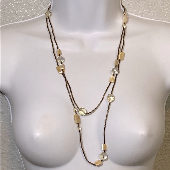 RACHEL Rachel Roy Gold and Brown Layered Necklace - Picture 2 of 5